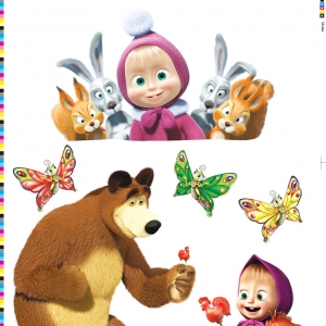 Декоративна наліпка Label №5 Маша и медведь